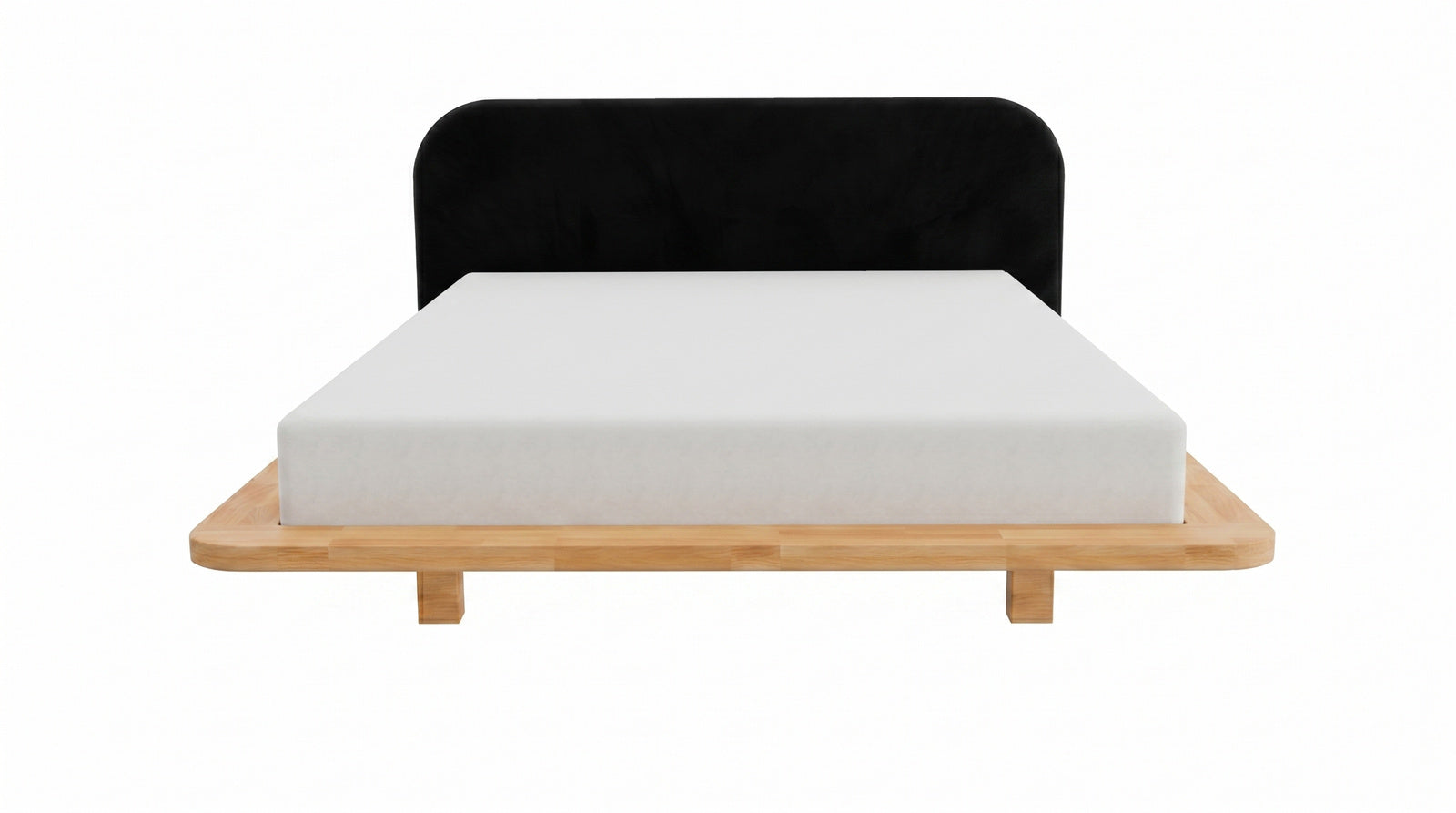Łóżko lewitujące Eyko Bora 140 × 200 cm, buk, zagłówek czarny